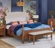 Flexsteel® Azalea Oatmeal/Walnut Queen Upholstered Panel Bed-1
