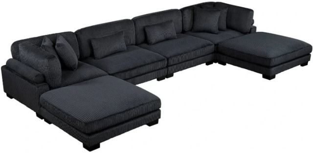 Homelegance® Traverse 6-Piece Black Modular Sectional with 2-Ottoman-0