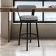 Armen Living Bryant Gray/Matte Black Swivel Bar Stool-1