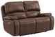 Elements International Atlantis Heritage Brown Power Motion Loveseat with Power Head Recliner-0
