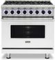 Viking® 7 Series 36" Frost White Pro Style Dual Fuel Natural Gas Range-0