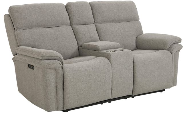 Bassett® Furniture Club Level Andre Fog Power Reclining Loveseat with Console-1