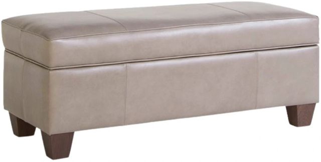Smith Brothers Customizable 901 Leather Storage Ottoman with Tapered Leg-0