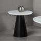 Furniture of America® Sindal White Round End Table with Black Base-0