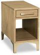 Handstone Customizable Laguna Buckwheat Chairside Table with Drawer-0