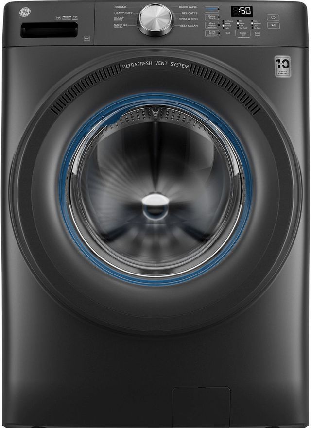 GE® Carbon Graphite Front Load Washer and Electric Dryer Laundry Pair-1