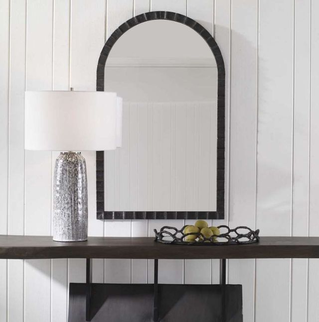 Uttermost® Dandridge Black Arch Mirror-1
