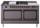 Ilve® Nostalgie II Noblesse 60'' Graphite Matte Pro Style Dual Fuel Range with Burnished Trim-0