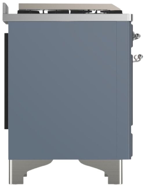 Ilve® Majestic III 36" Blue Gray Pro Style Dual Fuel Natural Gas Range with Solid Door and Chrome Trim-3