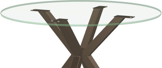Amisco Customizable Asterisk Clear Glass Round Table with Starburst Stand-1