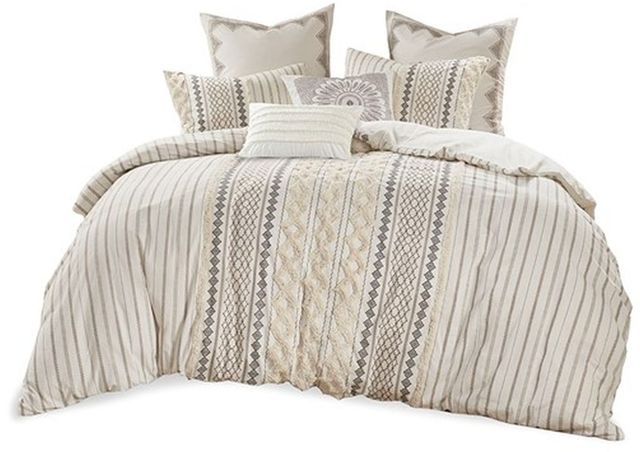 Olliix by INK+IVY Ivory Full/Queen Imani Cotton Comforter Mini Set-0