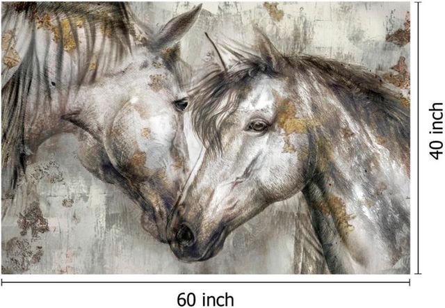 Classy Living Horses Together Wall Art-2