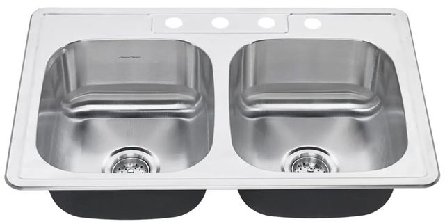 American Standard Colony® Stainless Steel 4-Hole Top Mount Double-Bowl Kitchen Sink-0