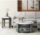 Elements International Rosamel White End Table with Ash Brown Base-2