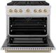 ZLINE Autograph Edition Paramount 36" 5.2 cu. ft. Stainless Steel with Polished Gold Helix Handle and Knob Accents Dual Fuel Range with 6 Burner Gas Cooktop and Electric Convection Oven-2