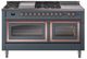 Ilve® Nostalgie II Noblesse 60'' Blue Gray Pro Style Dual Fuel Range with Copper Trim-0