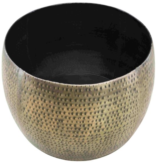 Powell® Dreyfus Brown Drum Table with Brass Base-3