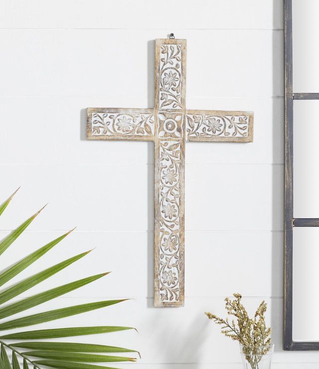 Deco Marche Brown 24” Cross Wall Decor-4