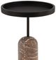 Dovetail Furniture Saul Black Side Table with Brown Base-2