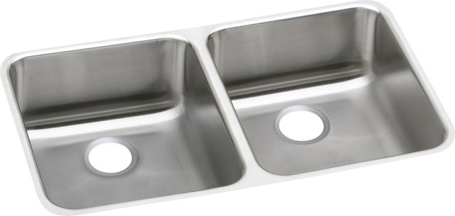 Elkay Lustertone® Classic Lustrous Satin 30-3/4" x 18-1/2" x 4-3/8" Equal Double Bowl Undermount ADA Sink-0