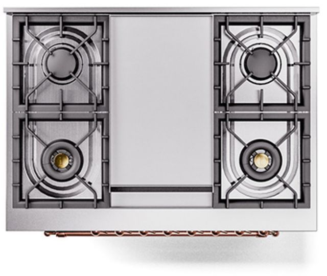 Ilve® Nostalgie II Series 36" Burgundy Pro Style Dual Fuel Range-2