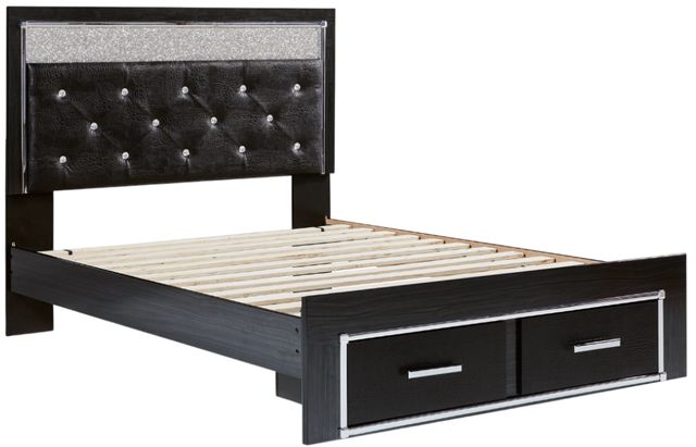 Signature Design by Ashley® Kaydell Black Queen Upholstered Panel Storage Bed-1