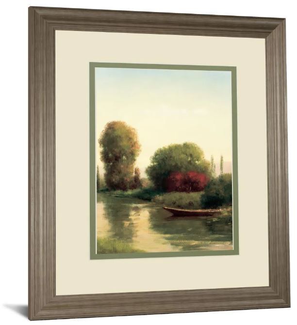 Classy Art Beige/Green by the Riverside by Udell Wall Art-0