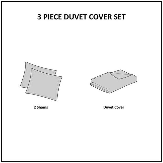 Olliix by INK+IVY Ivory Full/Queen Imani Cotton Duvet Cover Mini Set-1