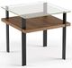 BDI Terrace™ 1156 Glass top End Table with Natural Walnut Base-0