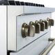 FORNO® Marco 30" White Pro Style Gas Range with Antique Brass Accents-3
