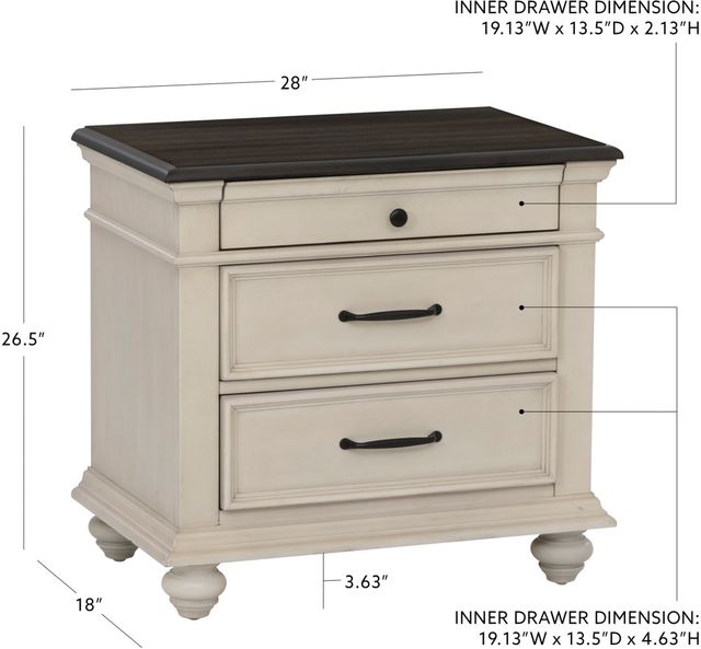 Powell® Carrington Antique White/Brown Nightstand-2