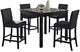 Crown Mark Lennon 5-Piece Black Counter Height Dining Set with Nailhead Trim-0