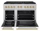ZLINE Autograph Edition 48" Satin Stainless Steel Pro Style Gas Range with White Matte Door and Champagne Bronze Accents-1