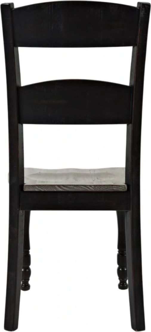 Jofran Inc. Madison County Vintage Black Ladderback Dining Side Chair-3