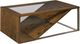 Hammary® Editor Cognac Rectangular Coffee Table with Glass Top and Gray Frame-0