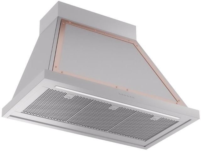 Ilve® Nostalgie II Noblesse 36" Stainless Steel Wall Mounted Range Hood with Copper Trim-1