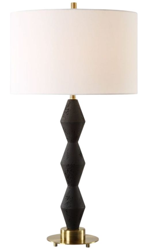 Uttermost® Threefold Black Stone Table Lamp-0