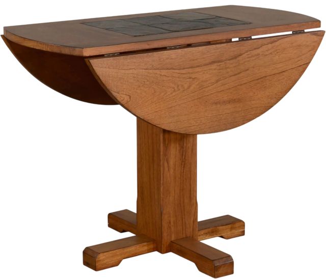 Sunny Designs™ Sedona Rustic Oak Drop Leaf Table with Slate -2