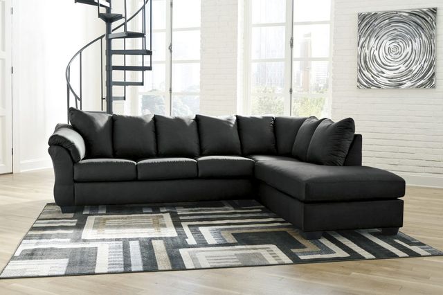 Signature Design by Ashley® Darcy 2-Piece Black Right-Arm Facing Sofa Sectional and Chaise-3