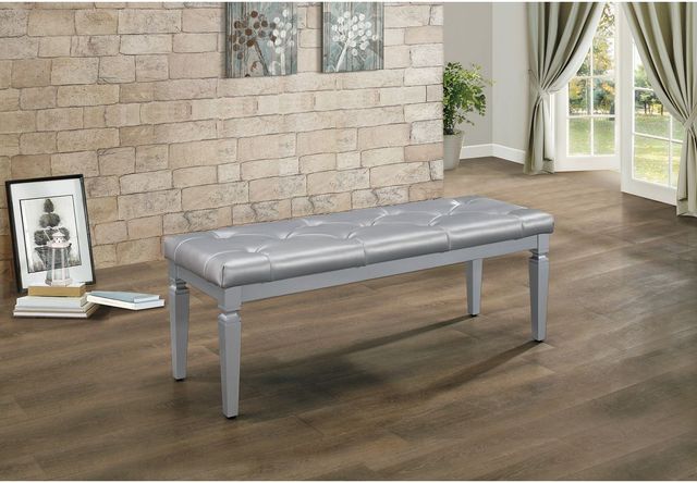 Homelegance® Allura Silver Bed Bench-1
