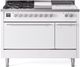 Ilve® Professional Plus II 48" White Pro Style Dual Fuel Range-0