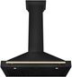 ZLINE Autograph Edition 36" Black Stainless Steel Wall Mounted Range Hood with Polished Gold Handle-3