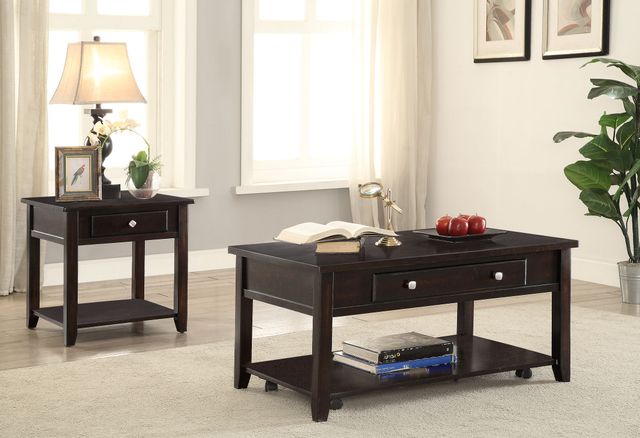 Coaster® Bradford Walnut Square 1-Shelf End Table-2