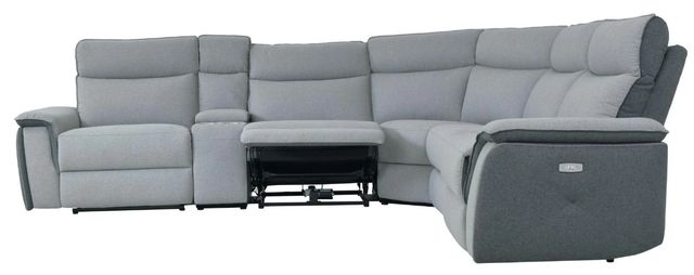 Homelegance® Maroni 6-Piece Gray Modular Power Reclining Sectional with Power Headrest-2