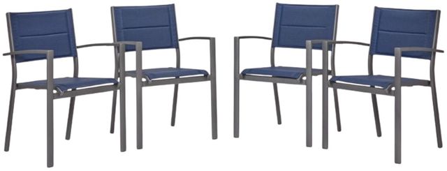 Signature Design by Ashley® Point Bonita 4-Piece Blue/Gray Aluminum Outdoor Sling Arm Chair-0