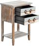 Crestview Collection Nantucket Blue Rectangular Accent Table with Brown Frame-3