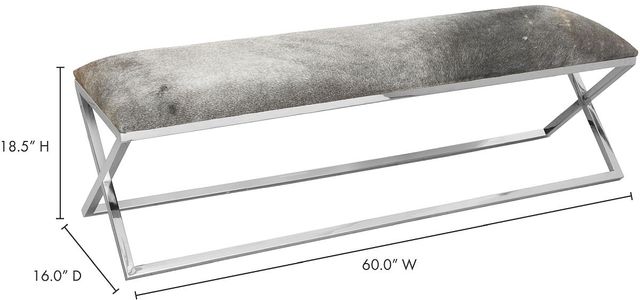Moe's Home Collection Rossi Grey Bench-2