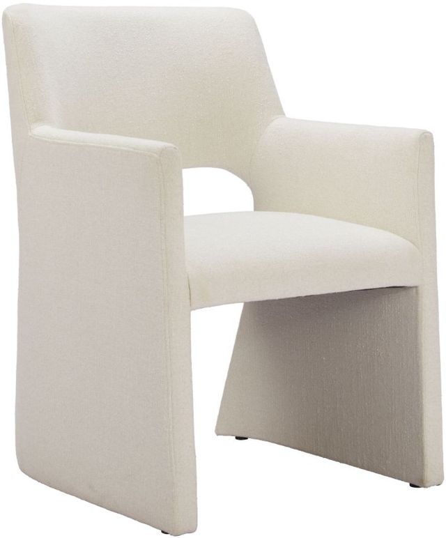 Zuo® Modern Minet Linen White Dining Arm Chair-0