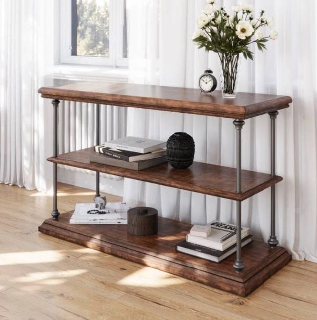 Jofran Inc. Larson Brown Console Sofa Table-1