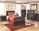 Signature Design by Ashley® Huey Vineyard 5-Piece Black Twin Sleigh Bed Set-5